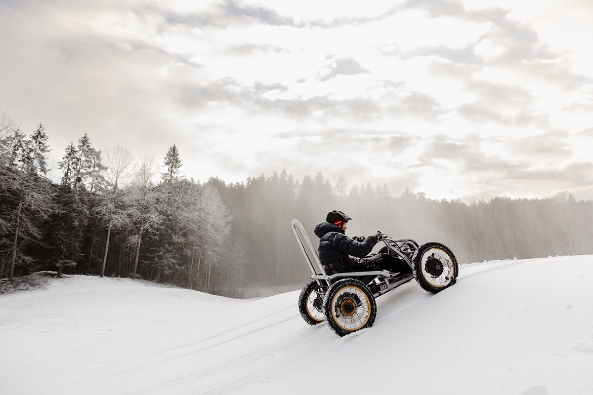Fremkommelighet og funksjonalitet er viktige kvaliteter for Exoquaden som kan kjøre på snø.